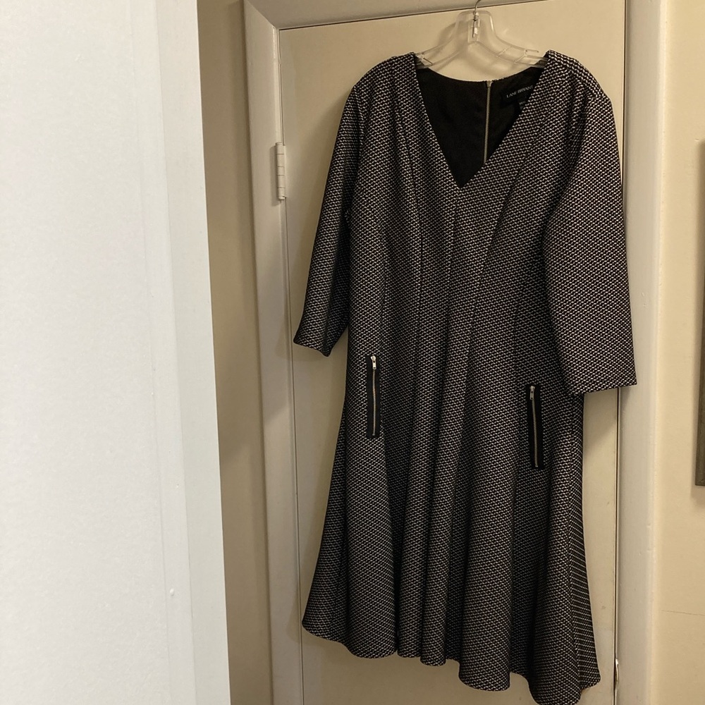 EUC Lane Bryant Black&White Textured Dress (14-16)